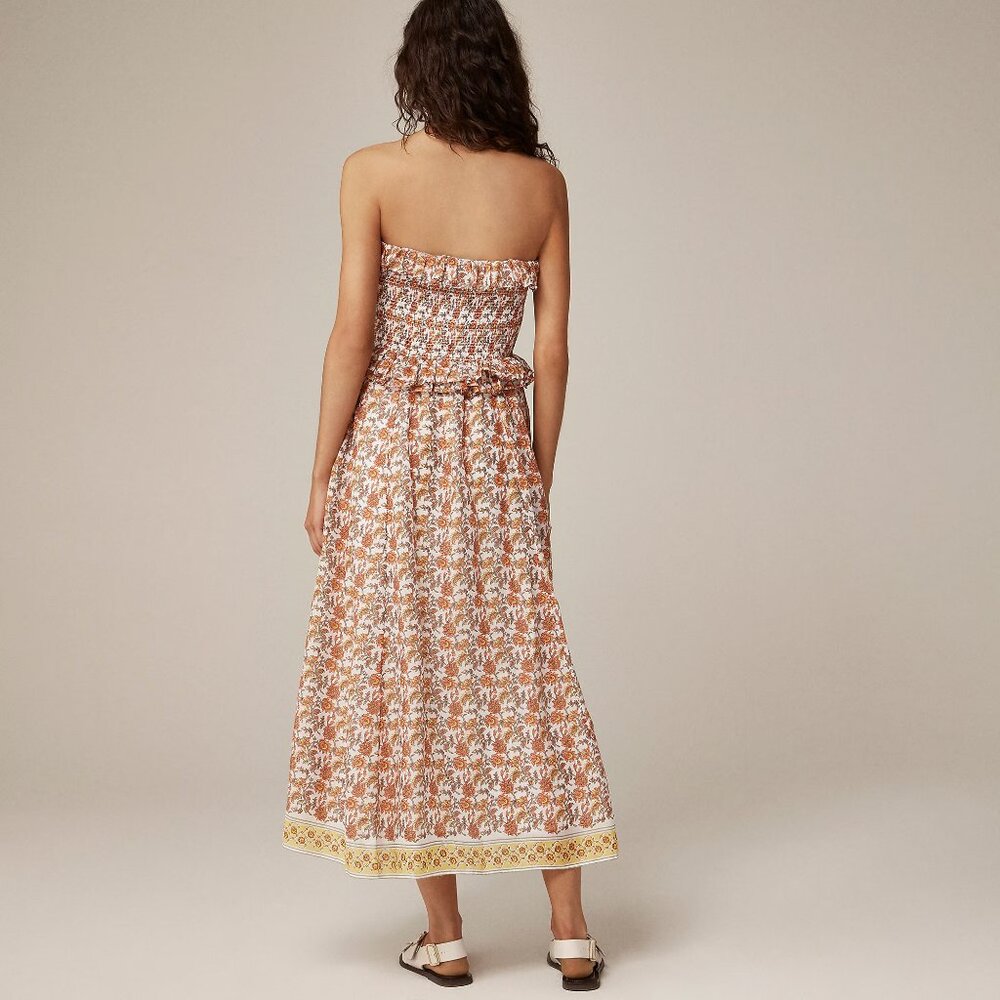 NWT J Crew Ravenna Dress in Sunset Rose Block-Print Ramie M - Picture 3 of 4